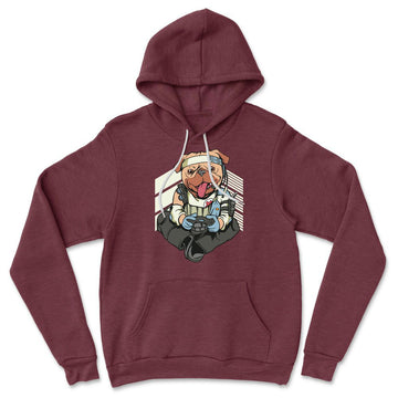 Lifeline Pug Apex Gamer Hoodie in Heather Maroon color